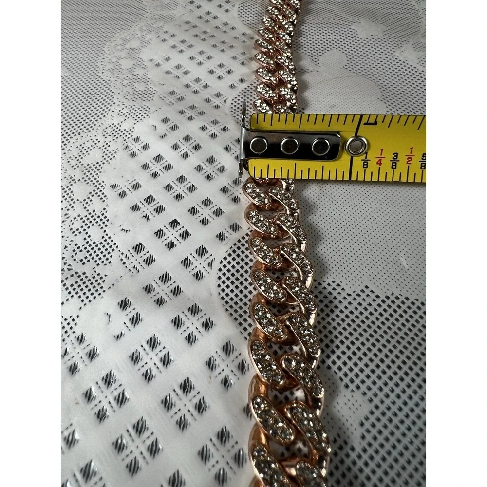 Rose Gold Dog Chain Collar Small Medium Large Diamond (14 Inch) 3.5mm